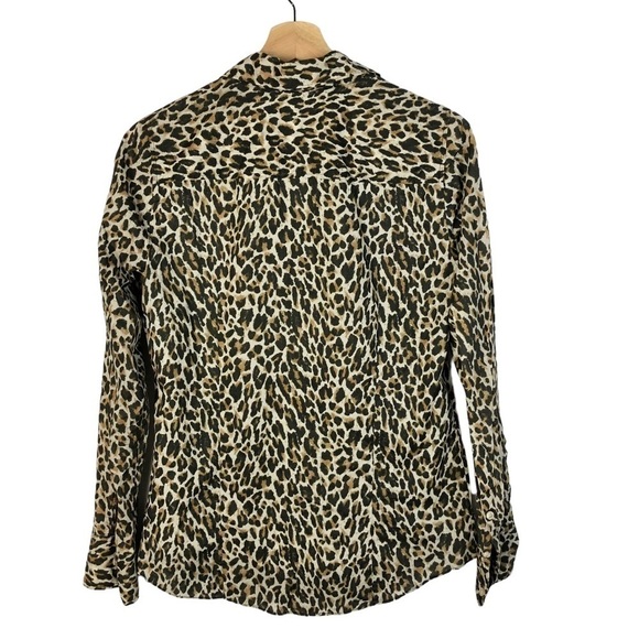 J. Crew The Perfect Shirt Beige & Brown Leopard Long Sleeve Button Down 4 - Picture 2 of 4